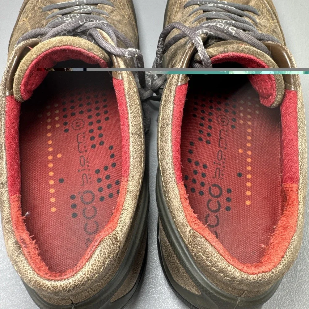 Ecco Biom Grip Shoes Mens Sz 41 US 7-7.5 Brown Distressed Casual Comfort Walking